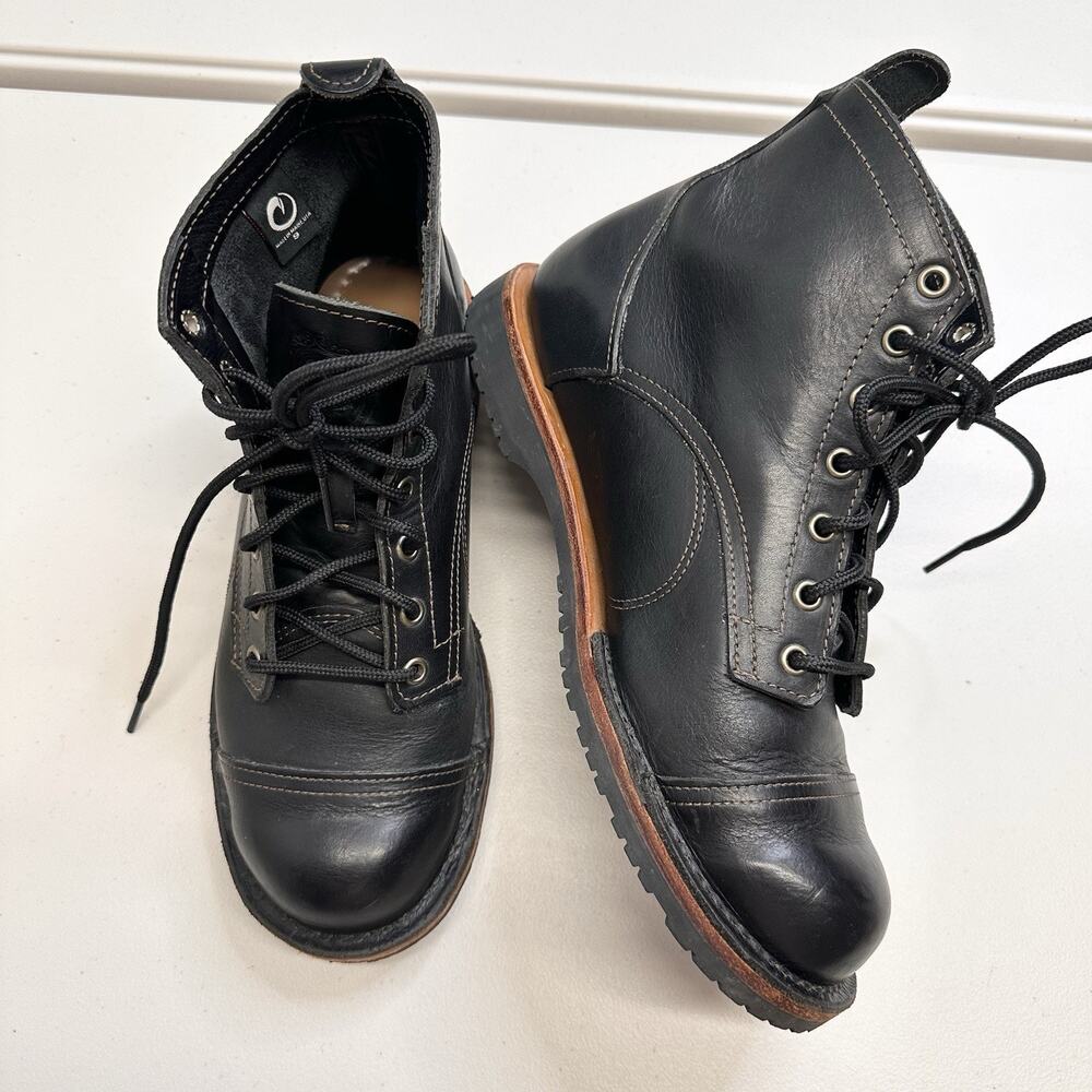 Origin USA Lincoln Lifestyle Boot Cap Toe Vibram Sole Made in Maine Black 9